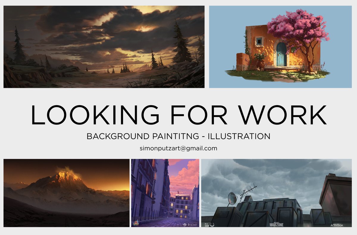 Hello everyone! I'll be available from August 2025 and I'm looking for new opportunities in background painting or illustration!

Here you can find my portoflio with more of my work:

artstation.com/zazou_art
simonputzart.com