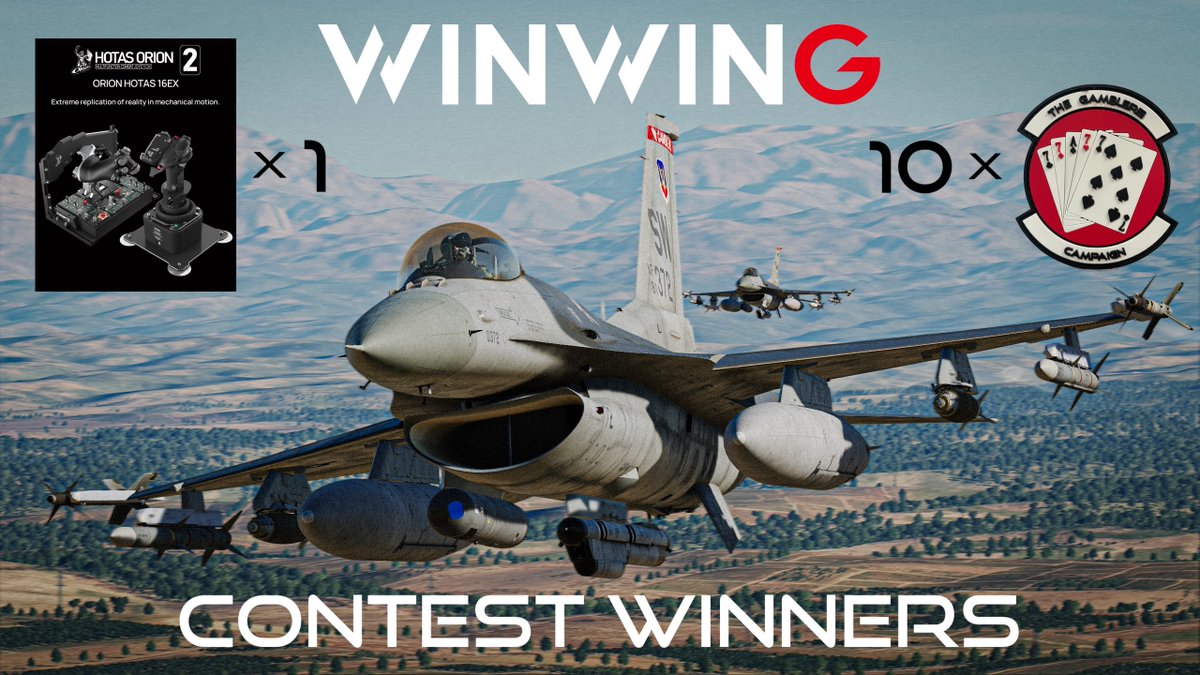 Dear all, if you participated in the draw, please check your email account, because I just sent information to a lucky winner of a <a href="/WINWING_SIM/">WINWING</a> F-16 HOTAS and ten people who will receive the Gamblers Velcro patches. Congratulations!