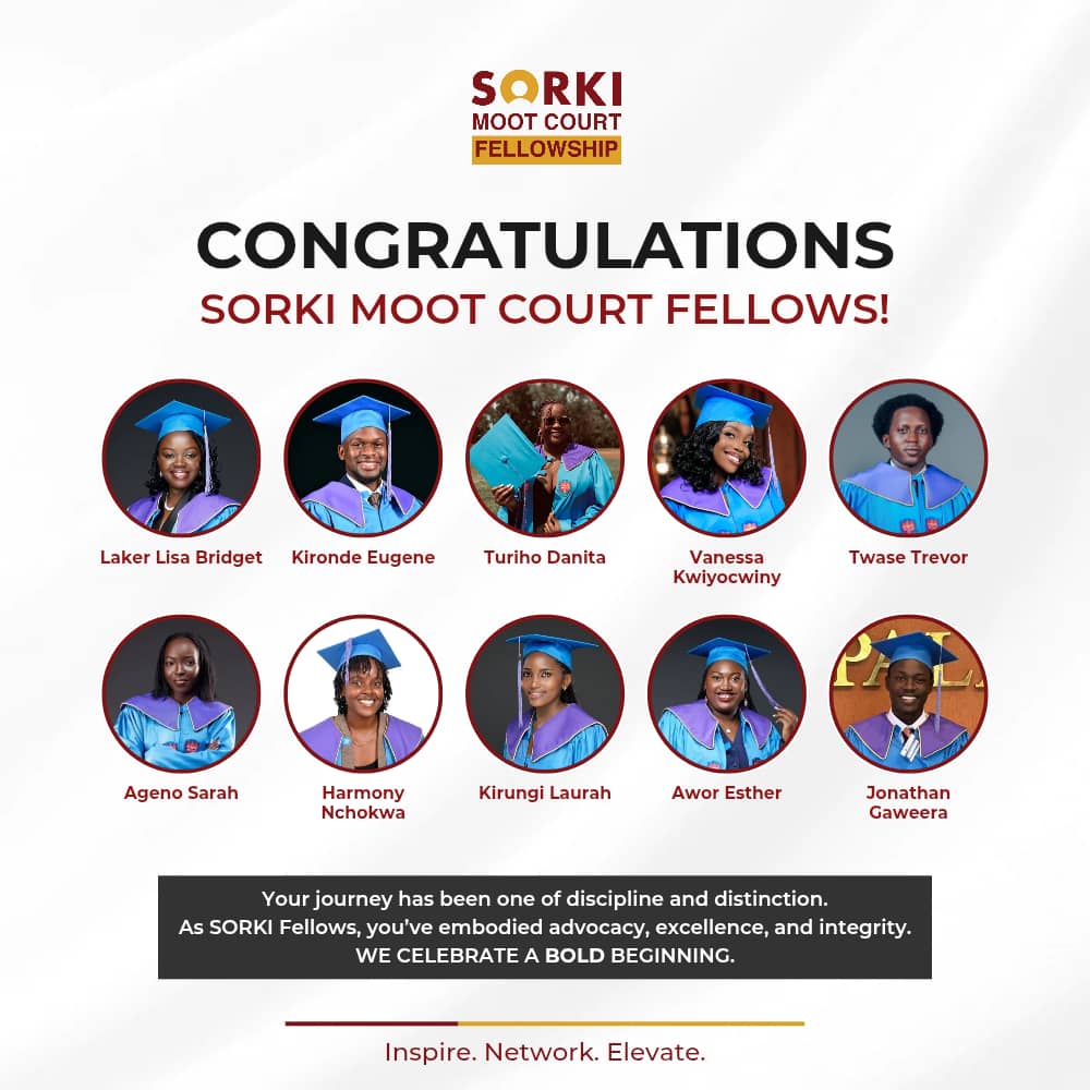 SORKI Initiative (@sorkiinitiative) on Twitter photo Celebrating our SORKI Moot Court Fellowship Alumni's academic achievements! We're proud of our recent graduates with a Bachelor of Laws from <a href="/UCUniversity/">Uganda Christian University (Official)</a>. At SORKI, we empower the next generation of legal leaders. Congratulations on this remarkable milestone! Celebrating our SORKI Moot Court Fellowship Alumni's academic achievements! We're proud of our recent graduates with a Bachelor of Laws from <a href="/UCUniversity/">Uganda Christian University (Official)</a>. At SORKI, we empower the next generation of legal leaders. Congratulations on this remarkable milestone!