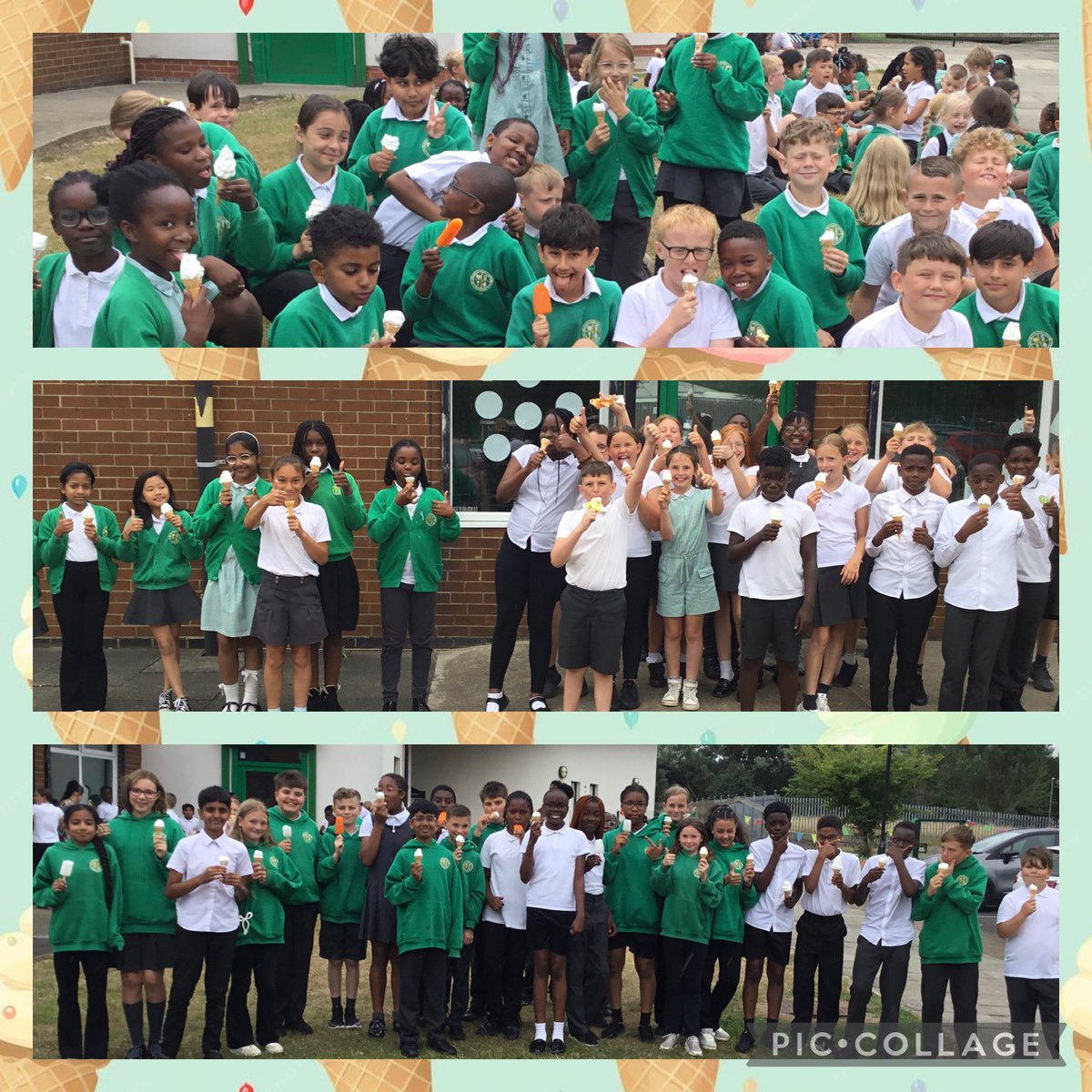 💚🍦 To celebrate our improved whole school attendance for this academic year, we had a visit from the ice-cream van today. We all enjoyed a lovely ice-cream. Well done everyone! 🍦💚