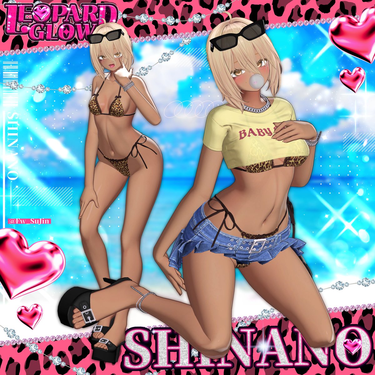 🎁RPキャンペーン🎁
🩵Leopard Glow🩵発売されました ~ ✨
多彩なスタイリングが可能な魅力的な衣装です！
BOOTHハート数100個につき抽選人数を一人ずつ増やします！
（今回の衣装のフルパッケージをプレゼントします！ 最大10名まで!)
条件 : RP + フォロー
当選日:7月18日