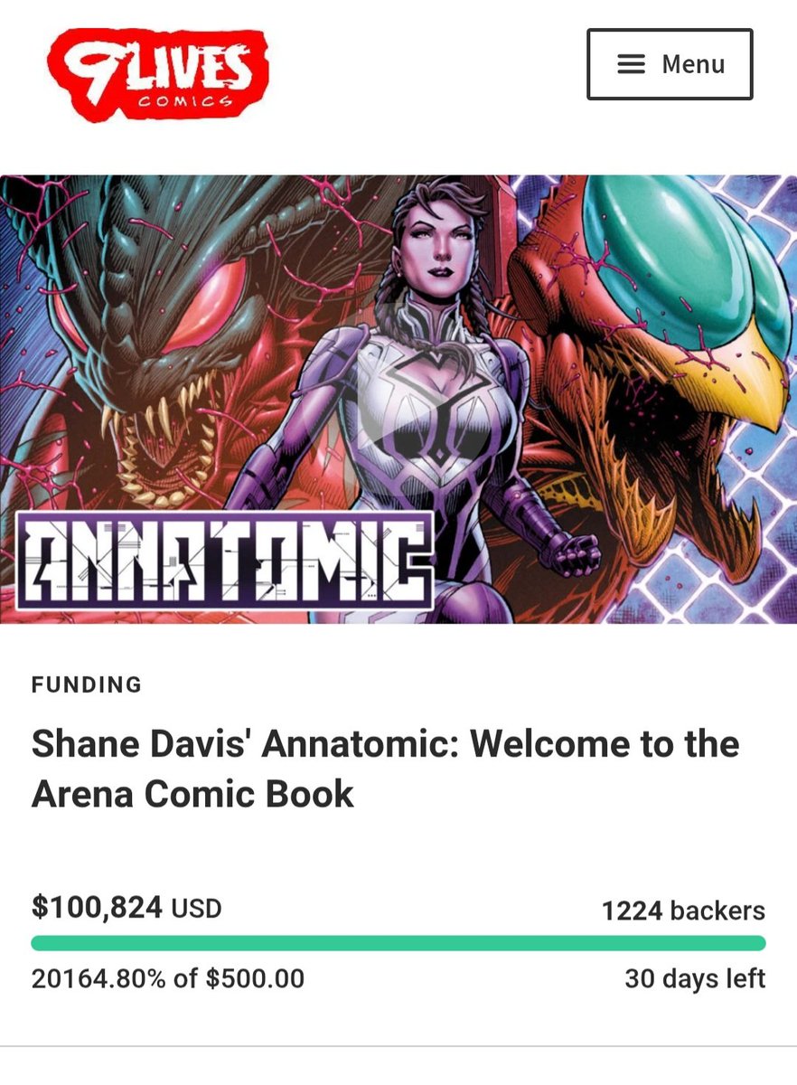 AnthonyDGClark's tweet image. ANNATOMIC hit over $100K! Congrats to @shanedavisart and @linyanzi #comicgate ComicsGate ain't slowing down!