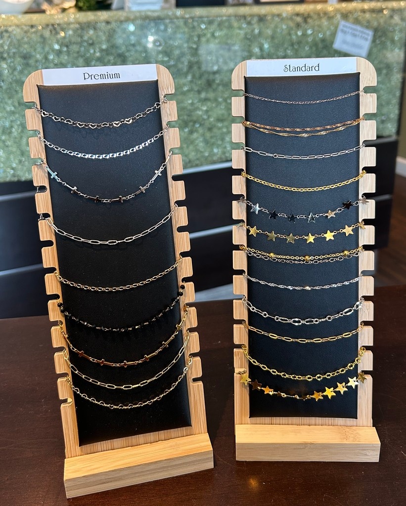 🔗✨ Get linked, stay shining!

Permanent jewelry is in — and we’re obsessed 💖

• Standard bracelets start at $42
• Premium styles from $50

Tag your bestie — it’s bracelet bonding time!