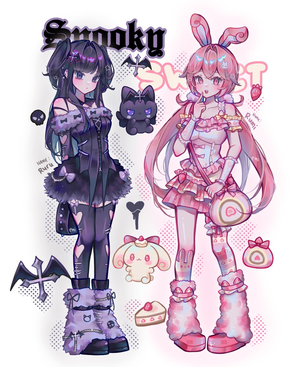 emiroll_art's tweet image. Draw my two oc wanna have a gothic and pastel oc match together ( =^ω^)
#oc #illustration #artwork