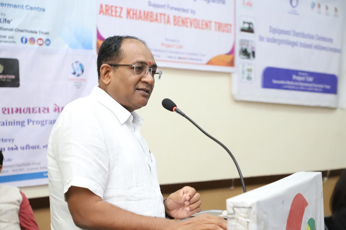 Hon'ble Vice Chancellor of Gujarat Vidyapith, Dr. Harshad Patel attended the Equipment Distribution Ceremony organised by Project 'Life' &amp; Life Global supporting a powerful initiative focused on empowering communities through access to essential resources &amp; inclusive development
