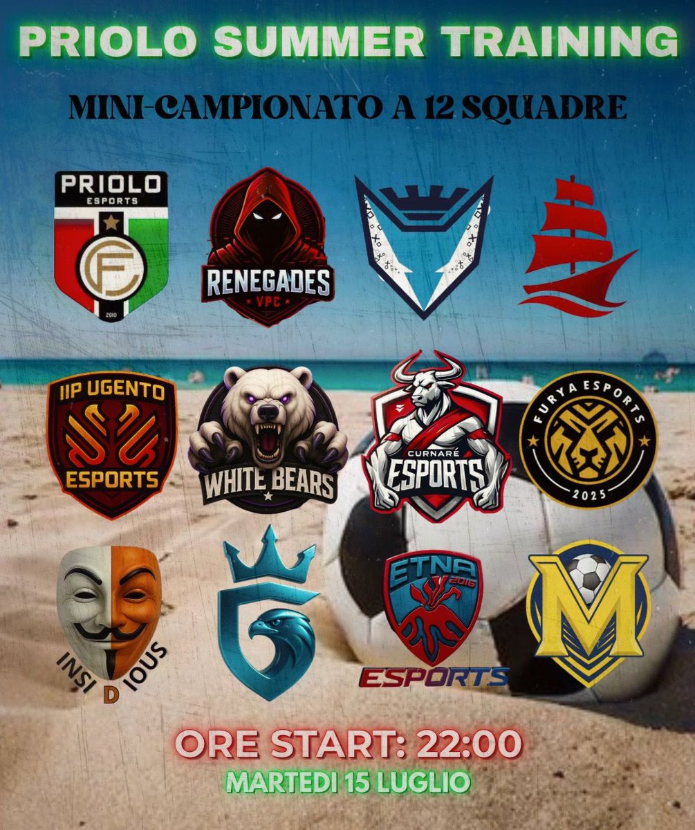 eFC PRIOLO GARGALLO (@efcpriolo) on Twitter photo Al via un'altra edizione del Priolo Summer Training! <a href="/ItalicaArmada/">Italica Armada</a> <a href="/WhiteBears2929/">WHITE_BEARS</a> <a href="/curnare_esports/">Curnarè eSports</a> <a href="/asmatrixESP/">asmatrix</a> <a href="/AsdMates/">ASD Mates</a> <a href="/iipugento/">IIP UGENTO</a> <a href="/GislXIX/">GisL XIX</a> <a href="/FuryaeSports/">Furya eSports</a> <a href="/SAguiscards/">Salerno Guiscards eSports</a> <a href="/eMetaCatania/">eMeta Catania</a> <a href="/RENEGADES_VPC/">Renegades</a> 🤝🔥 Al via un'altra edizione del Priolo Summer Training! <a href="/ItalicaArmada/">Italica Armada</a> <a href="/WhiteBears2929/">WHITE_BEARS</a> <a href="/curnare_esports/">Curnarè eSports</a> <a href="/asmatrixESP/">asmatrix</a> <a href="/AsdMates/">ASD Mates</a> <a href="/iipugento/">IIP UGENTO</a> <a href="/GislXIX/">GisL XIX</a> <a href="/FuryaeSports/">Furya eSports</a> <a href="/SAguiscards/">Salerno Guiscards eSports</a> <a href="/eMetaCatania/">eMeta Catania</a> <a href="/RENEGADES_VPC/">Renegades</a> 🤝🔥