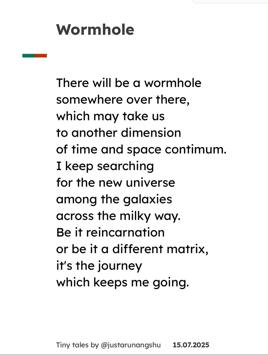 arunangshupaul's tweet image. There will be a #wormhole
somewhere over there,
which may take us
to another dimension
of time and space contimum.
#vss365