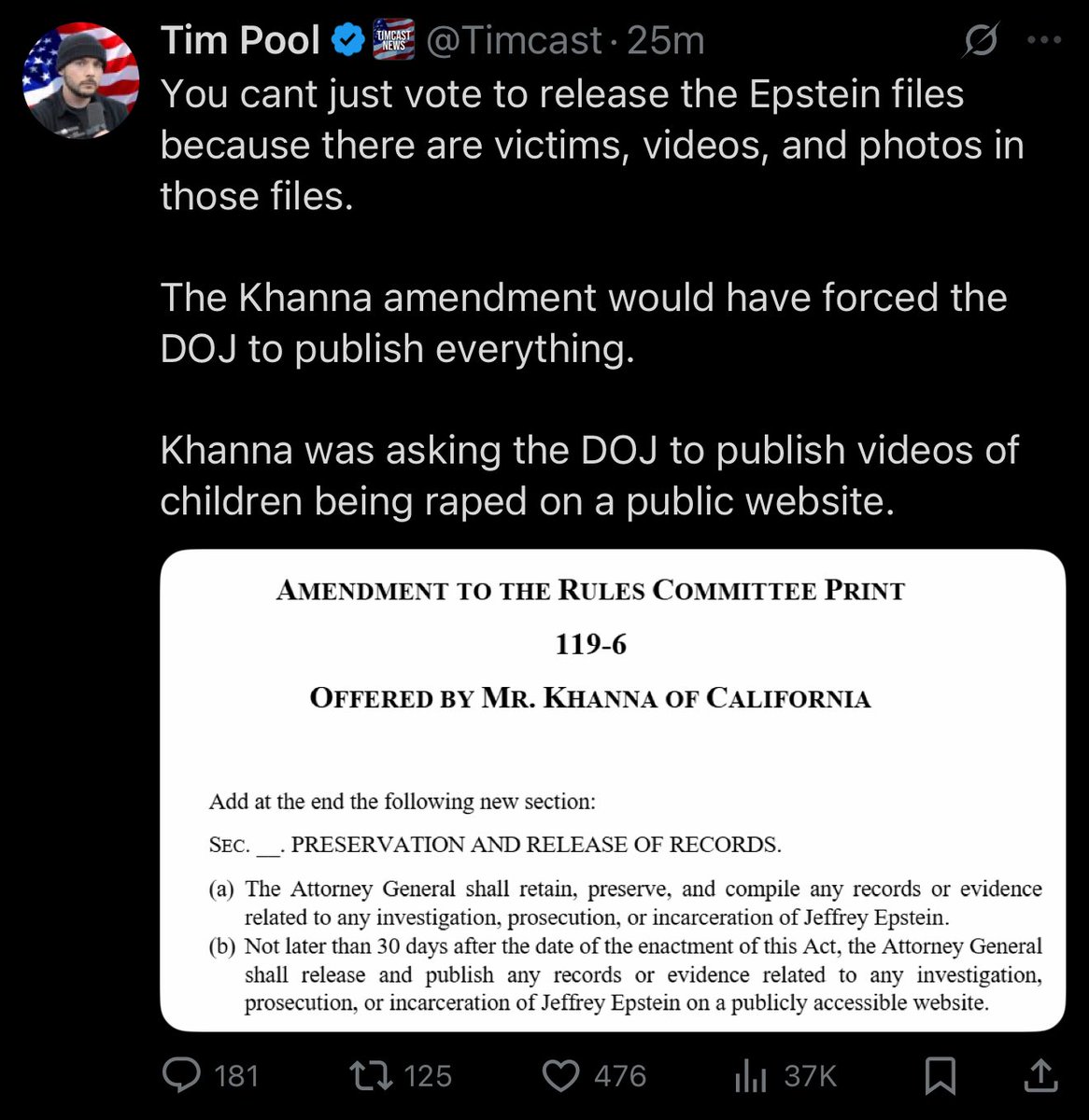 New talking point is saying you’re a pedophile if you want the Epstein files released