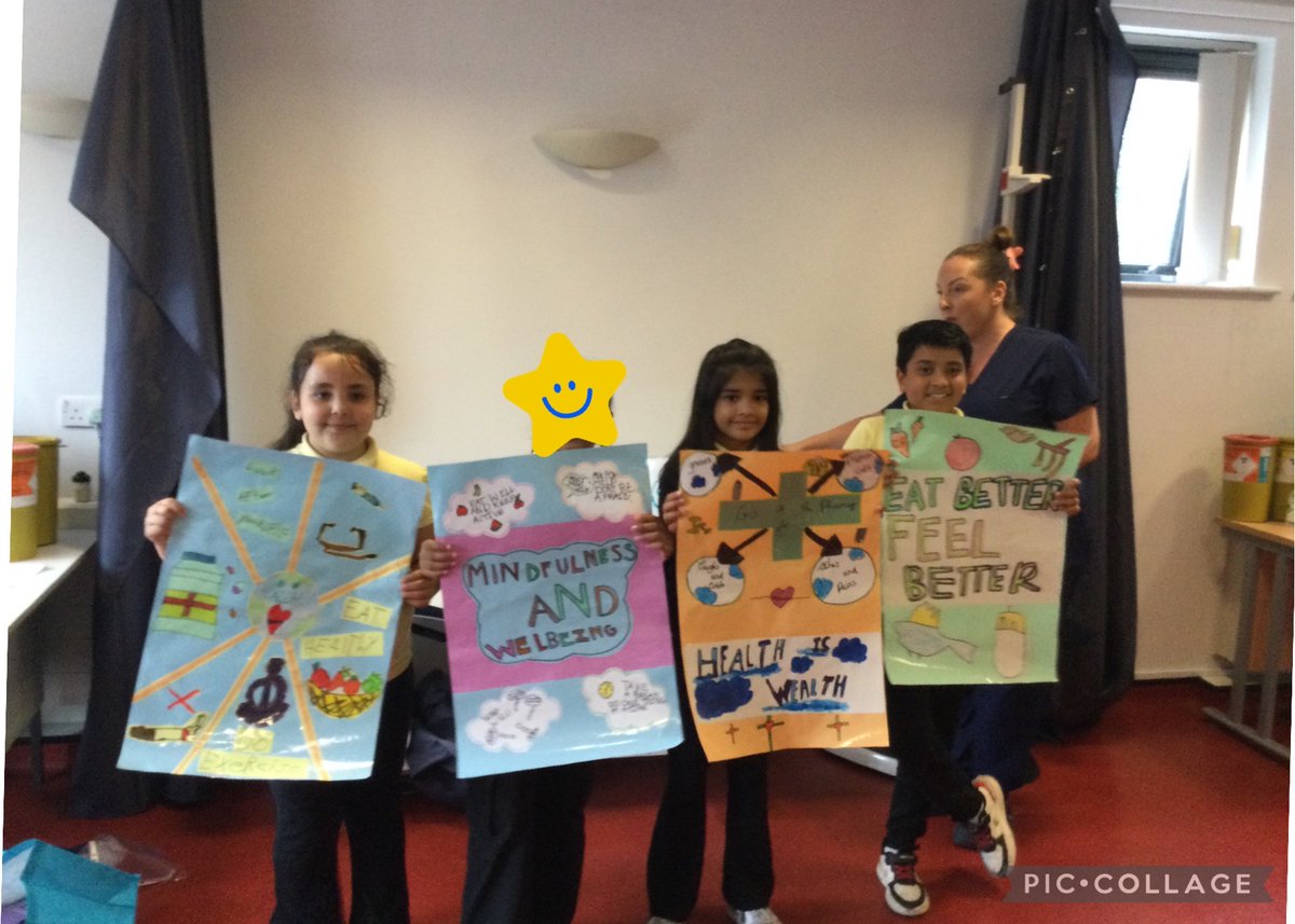 Our children designed posters for our local Whalley Range Medical Centre to share what we have been learning about wellbeing and staying healthy.  We shared our 'Healthy Eating and Balanced Diet' Assembly with the staff. <a href="/mcrhealthysch/">MCR Healthy Schools</a> #HealthyEating #WhalleyRange  #balanceddiet