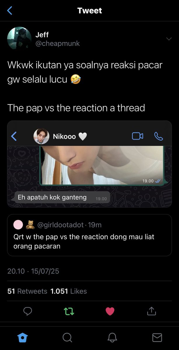 hositile's tweet photo. taeshan short au 

Jeff (ts) ikut the pap vs the reaction soalnya pacarnya, niko (lh), genit bgt tiap dia kirim pap https://t.co/aOotBwHDID