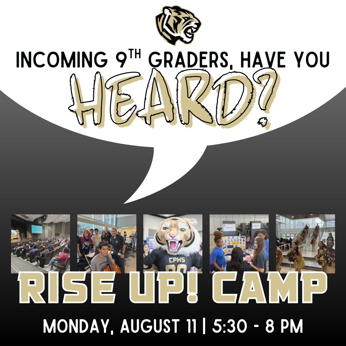 Incoming 9th Graders and NEW students to CPHS, save the date for RISE UP! Camp!!

Stay tuned for more info, and let us know you're coming!

facebook.com/share/171tqsPb…

#RISEUP
