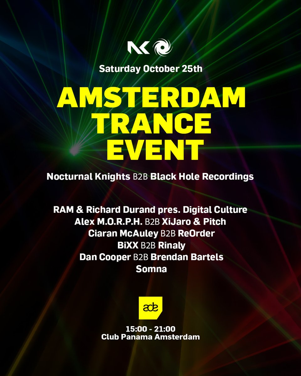BlackHoleRec's tweet image. 🚨 Tickets for Amsterdam Trance Event are now LIVE!
On Saturday, October 25, ADE’s most unique trance event takes over Panama, Amsterdam, with exclusive B2B sets. Get your tickets now 😍
blackhole.lnk.to/ate