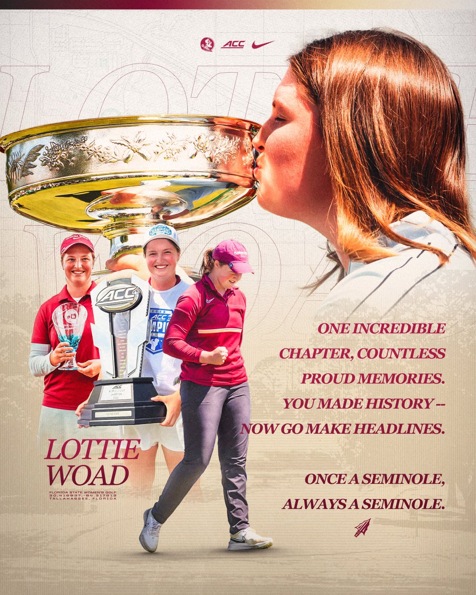 FSUGolf's tweet image. One incredible chapter, countless proud memories.
Florida State University record-setter, history-maker, and now professional golfer