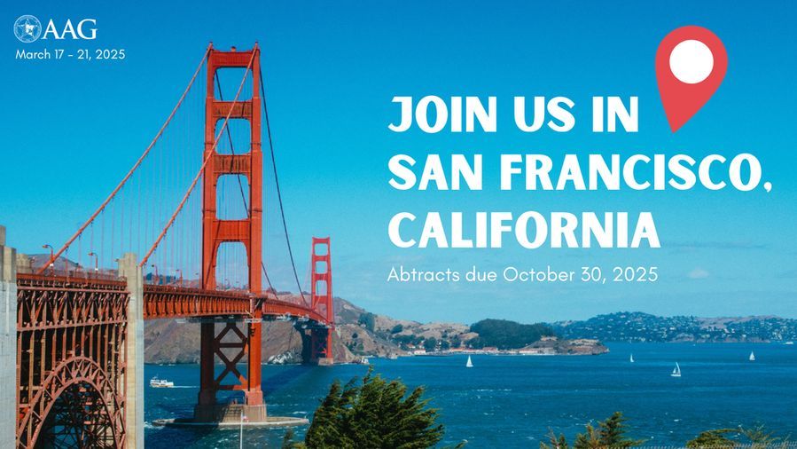 Registration for #AAG2026 is now open! Known for its unique cityscape and historical significance, San Francisco is AAG’s host city for the 2026 Annual Meeting, from March 17 to 21, 2026. 🌎 Learn more about the many ways you can get involved: buff.ly/zaHuxZz