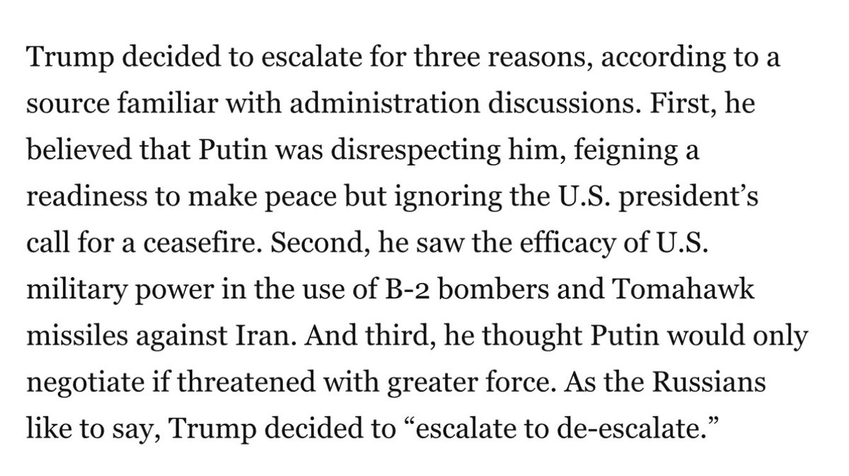 Ignatius reports ATACMS will be authorized for use without range limits. Also, bombing Iran helped persuade Trump of the need to apply military pressure on Russia.