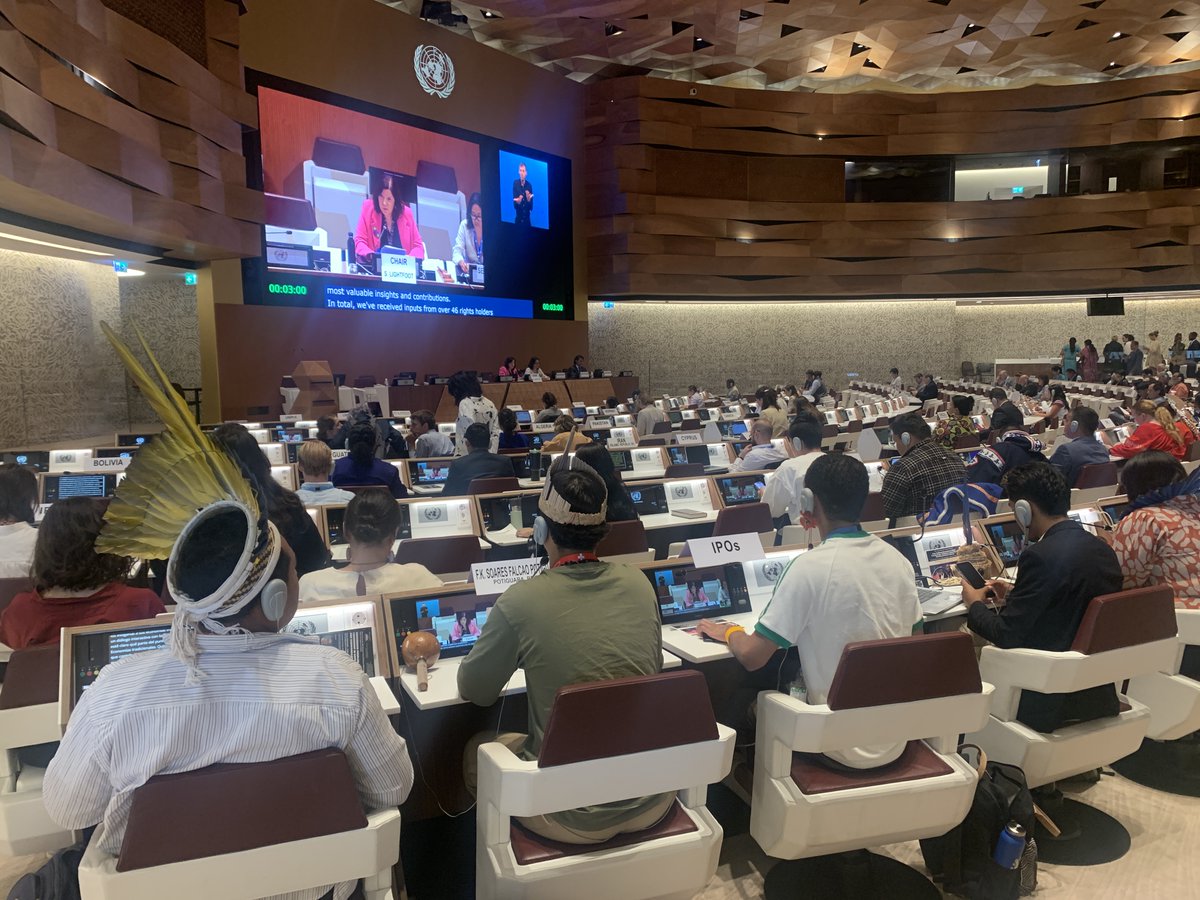 Docip_en's tweet image. Now at the #EMRIP: Plenary session on item 5: The #UNDRIP, including report on the rights of Indigenous Peoples to their traditional economies
📄 The report:docs.un.org/A/HRC/EMRIP/20…
📺 UN WebTV:bit.ly/4kDVdk0
🔗 More information:docip.org/en/emrip18
#IndigenousRights