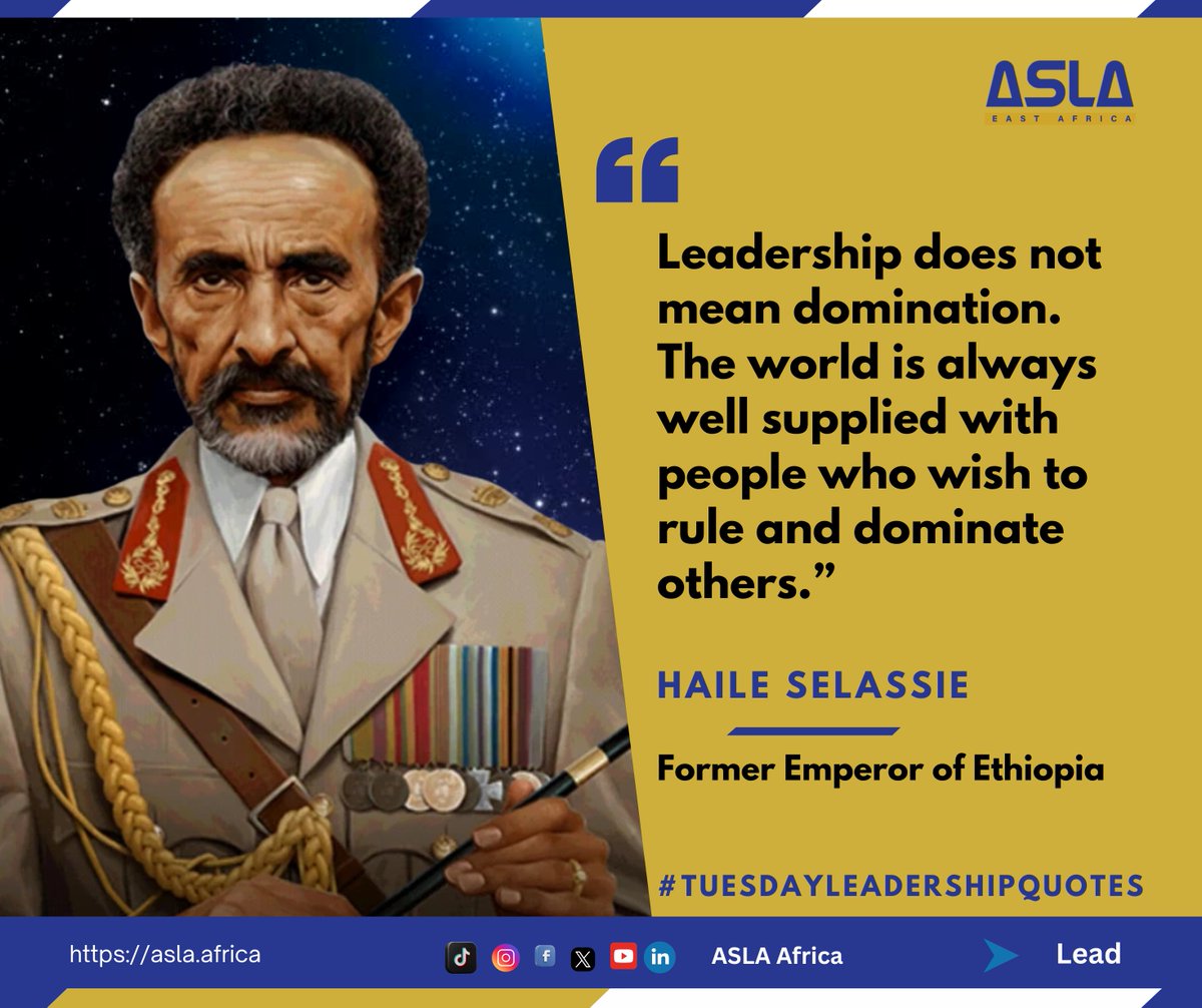 aslaafrica's tweet image. Haile Selassie’s wisdom reminds us that true leaders don’t dominate, they uplift. In a world full of rulers, what we need are guardians of dignity and justice. 🌍✨
#LeadershipWithPurpose #ASLAAfrica #fyp