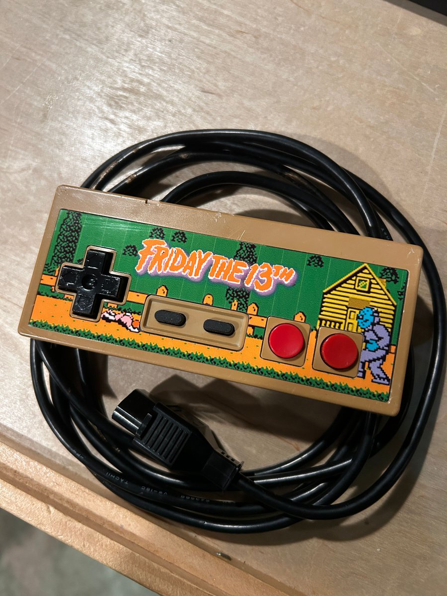 Own a one-of-a-kind NES controller created by me!!

Fully cleaned, brand new silicone pads and custom artwork from the NES classic Friday the 13th!

retroraji.com/products/frida…