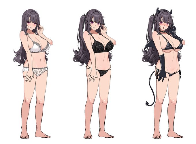 夏コミ新刊のヒロイン立ち絵②です 