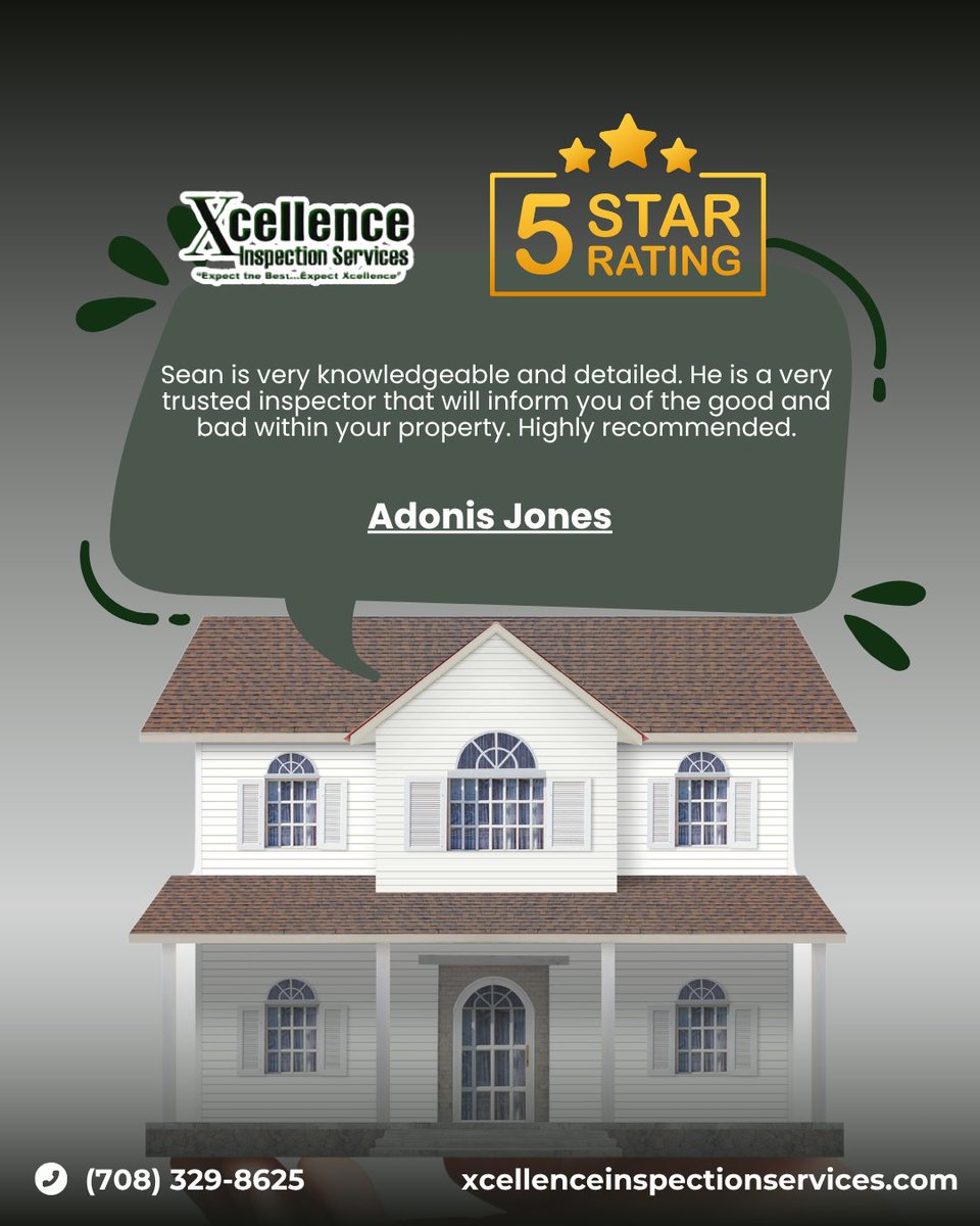 ⭐ Another 5-Star Experience!

When it comes to protecting your investment, knowledge and detail matter. Sean at Xcellence Inspection Services delivers trusted, thorough home inspections that highlight the good and the bad—so you can make confident decisions.
