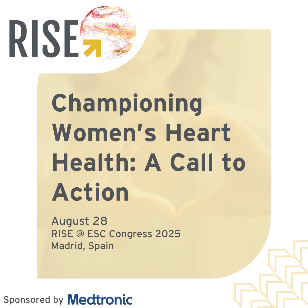 Women As One (@womenas1) on Twitter photo Join us at RISE @ ESC Congress 2025 for a lunch symposium on women’s heart health.
🎤 Expert panel: Drs. <a href="/mirvatalasnag/">MIЯVΛƬ #IC</a>, <a href="/KendraGrubb/">Kendra J. Grubb M.D.</a>, <a href="/PamTaubMD/">Pam R. Taub, MD❤️💃🏻</a> & Joanna Wykrzykowska
📣 A global call to action
Register: rise.womenasone.org
#LetsRISE2025 #ESCCongress #WCCardio #WIC Join us at RISE @ ESC Congress 2025 for a lunch symposium on women’s heart health.
🎤 Expert panel: Drs. <a href="/mirvatalasnag/">MIЯVΛƬ #IC</a>, <a href="/KendraGrubb/">Kendra J. Grubb M.D.</a>, <a href="/PamTaubMD/">Pam R. Taub, MD❤️💃🏻</a> & Joanna Wykrzykowska
📣 A global call to action
Register: rise.womenasone.org
#LetsRISE2025 #ESCCongress #WCCardio #WIC
