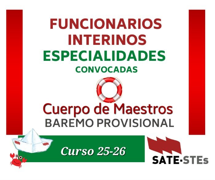 SATESTEs's tweet photo. SATE-STEs informa
🔔🔔🔔Formación de listas de #interinos para el curso 25-26. #Melilla
Resolución y baremo provisional
📣 Plazo de reclamación 10 días hábiles a partir de mañana.
🛟 Cuerpo de Maestros
https://t.co/9wHCwnvXnc
📲 ¡Afíliate a SATE STEs!
https://t.co/RNYzHqd1rz https://t.co/J9v69WxUE3