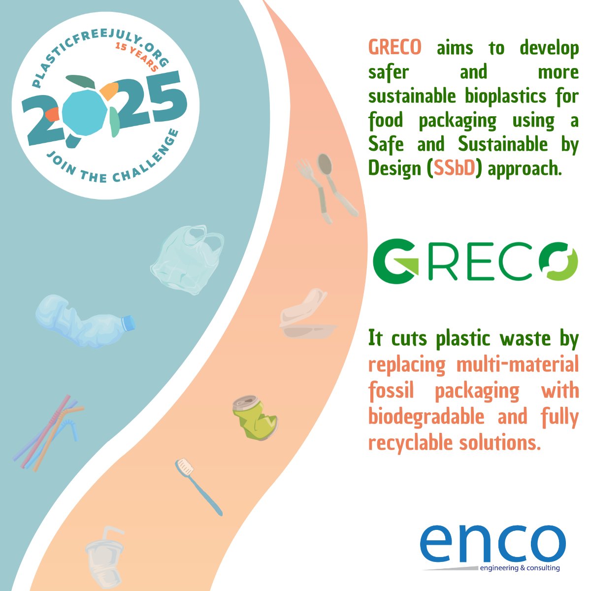 ENCO srl (@encosrl) on Twitter photo ♻️ <a href="/PlasticFreeJuly/">Plastic Free July</a> continues!
🌱 <a href="/BioSupPack_BBI/">BioSupPack</a> cuts plastic by turning brewery waste into biodegradable PHA packaging.
🍃 #GRECOproject replaces complex food packaging with compostable, recyclable PLA.
Follow for more plastic-free innovation! #PlasticReduction #EUProjects ♻️ <a href="/PlasticFreeJuly/">Plastic Free July</a> continues!
🌱 <a href="/BioSupPack_BBI/">BioSupPack</a> cuts plastic by turning brewery waste into biodegradable PHA packaging.
🍃 #GRECOproject replaces complex food packaging with compostable, recyclable PLA.
Follow for more plastic-free innovation! #PlasticReduction #EUProjects