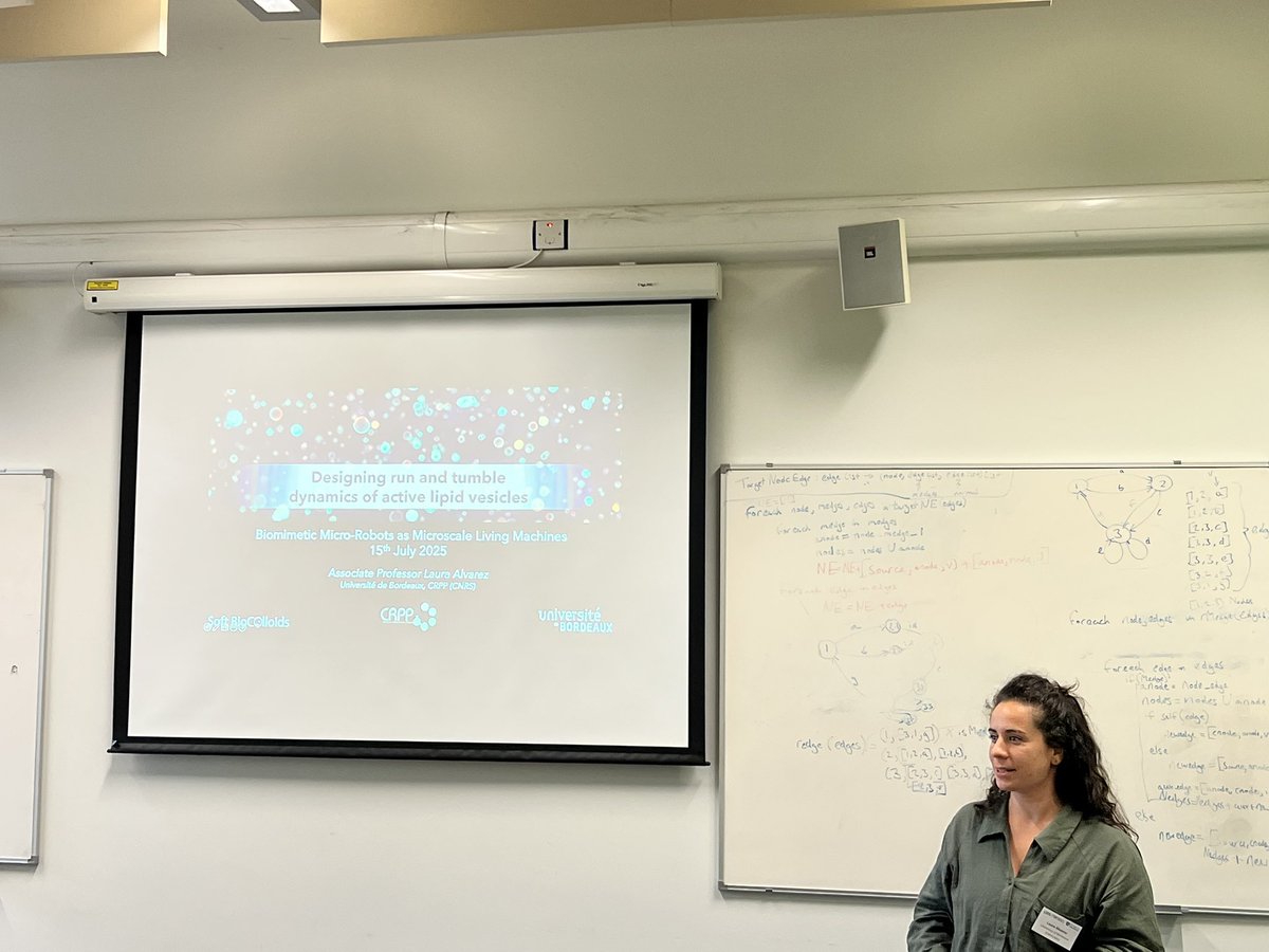 Yashpal Singh Brar (@yashpalsbrar) on Twitter photo Our next speaker Professor Laura Alvarez <a href="/LauraAlvarez_F/">Laura Alvarez</a> - of <a href="/softbiocol/">SoftBio Colloids Lab</a> from University of Bordeaux (France) , she will present on “Designing run and tumble dynamics of active lipid vesicles.”
<a href="/StefanoPalagi/">Stefano Palagi</a> <a href="/ERC_Research/">European Research Council (ERC)</a> <a href="/MicroRobotLab/">Microscale Robotics Lab</a>
#livingmachine Our next speaker Professor Laura Alvarez <a href="/LauraAlvarez_F/">Laura Alvarez</a> - of <a href="/softbiocol/">SoftBio Colloids Lab</a> from University of Bordeaux (France) , she will present on “Designing run and tumble dynamics of active lipid vesicles.”
<a href="/StefanoPalagi/">Stefano Palagi</a> <a href="/ERC_Research/">European Research Council (ERC)</a> <a href="/MicroRobotLab/">Microscale Robotics Lab</a>
#livingmachine