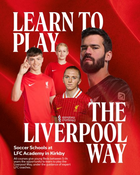 There’s now limited spaces left on our LFC courses at the Academy this summer. Register without delay to avoid missing out 

#lfc #lfcsoccerschools #playerdevelopement #ynwa