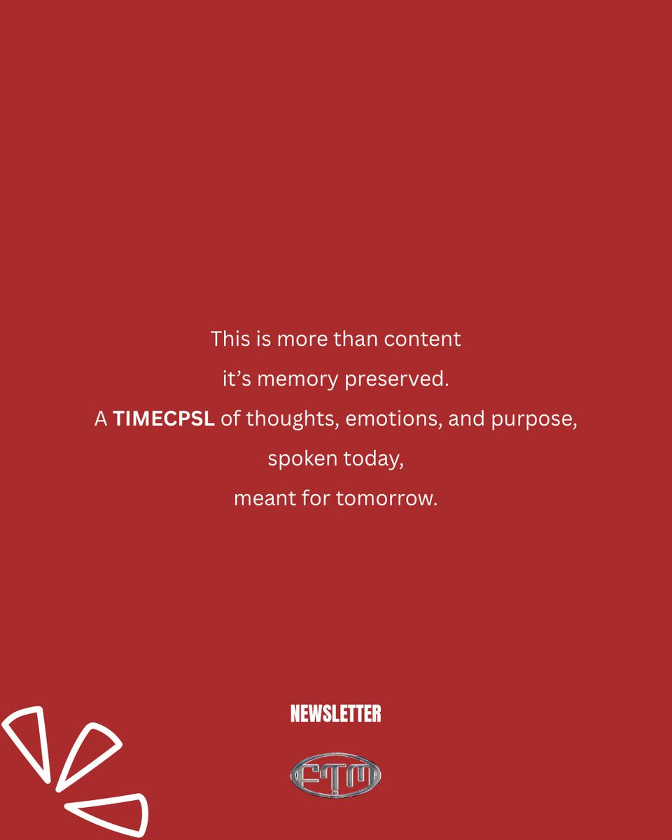 We’re excited to introduce a new interview series

A TIMECPSL of thoughts, emotions, and purpose, spoken today, meant for tomorrow.