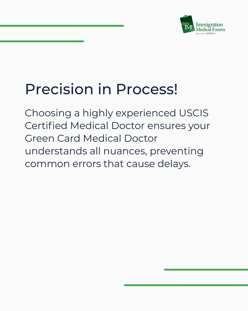 easyIME's tweet image. Who is the USCIS Civil Surgeon and why are they so vital for your I-693 Medical Exam?
Find your expert Immigration Doctor easily with easyIME!
#USCISCivilSurgeon #I693 #ImmigrationDoctor #GreenCardProcess #CivilSurgeon #easyIME #MedicalExam #ExpertGuidance