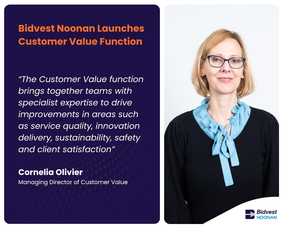 We’ve launched our new Customer Value function at Bidvest Noonan, uniting innovation, sustainability, health and safety, customer experience and operational excellence. Led by Cornelia Olivier, it’s helping deliver smarter, stronger outcomes: bidvestnoonan.com/bidvest-noonan…