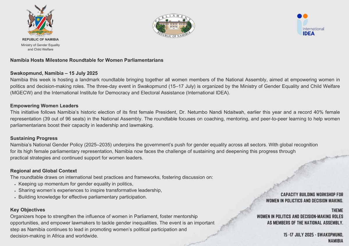 Women in Politics and decision-making Roundtable Discussions.