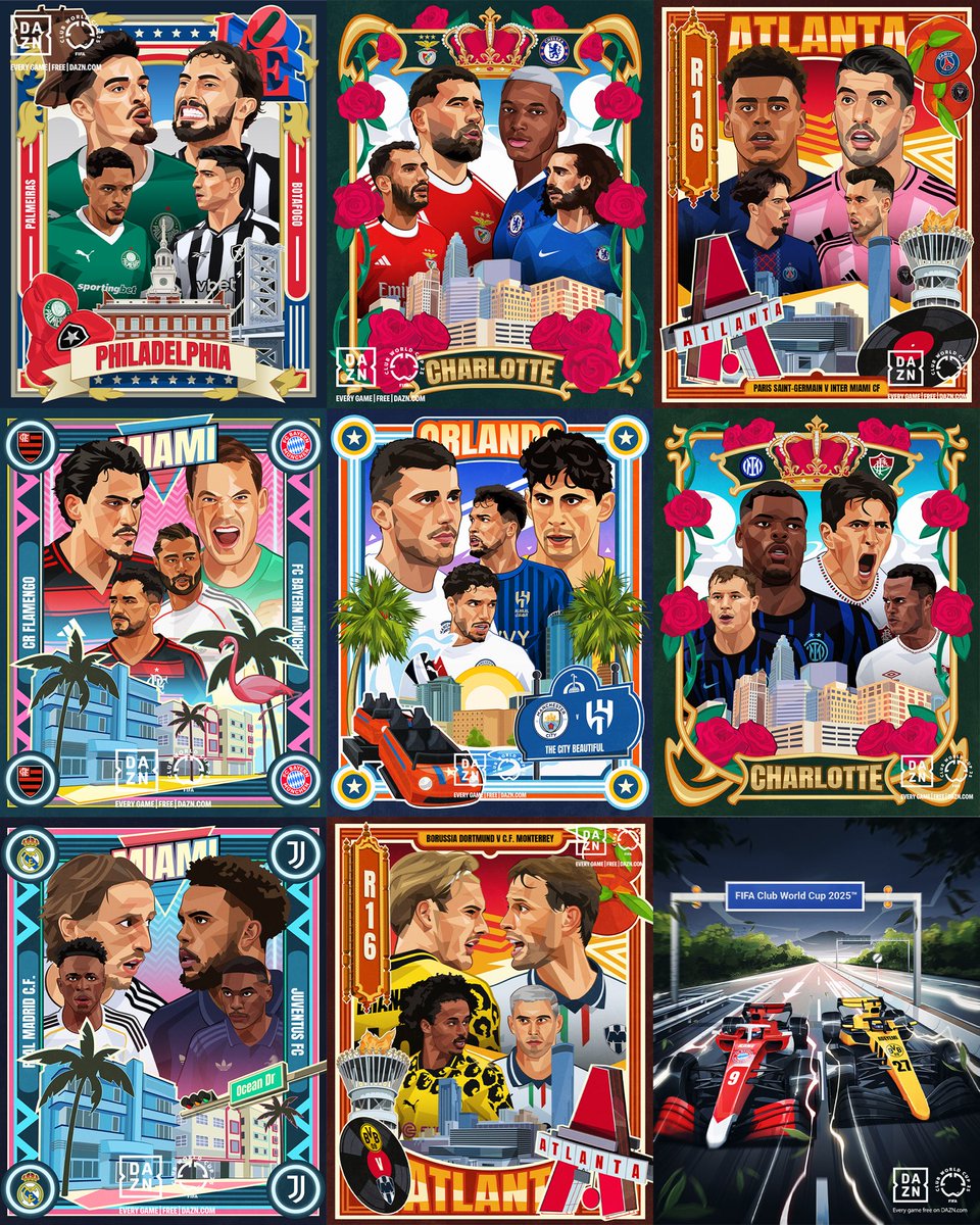 Nick (@chuangraphics) on Twitter photo Delighted to share the work I created for <a href="/FIFACWC/">FIFA Club World Cup</a> on behalf of Two Tens Studio.
I’ve been tasked with creating posters that reflects on the identity of each cities during the buildup to RO16! (With a F1-themed pre-tournament piece thrown into the mix)
Let me know your favs! Delighted to share the work I created for <a href="/FIFACWC/">FIFA Club World Cup</a> on behalf of Two Tens Studio.
I’ve been tasked with creating posters that reflects on the identity of each cities during the buildup to RO16! (With a F1-themed pre-tournament piece thrown into the mix)
Let me know your favs!