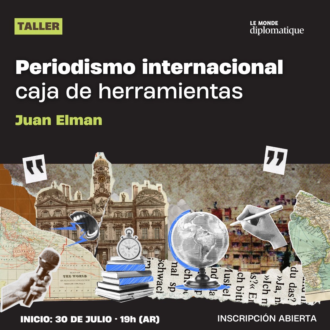Y bien amigos, vamos con la segunda temporada de este taller sobre periodismo internacional que damos en <a href="/ElDiploConoSur/">El Dipló</a>. Un recorrido por las distintas fronteras del oficio con invitados geniales. Inscripciones abiertas. Se agradece difusión 🫶🏻⚡
eldiplo.org/taller-periodi…