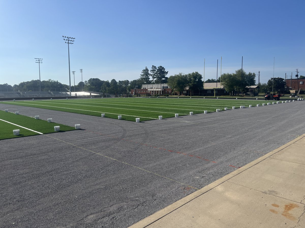 ECCCAthletics's tweet image. Our turf project is moving right along! Looking forward to some big crowds in Bailey Stadium this year!

#WarriorStrong
