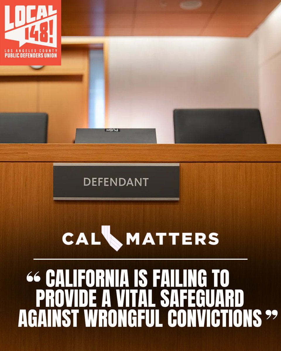 LApubdefunion's tweet image. California is failing to provide enough investigators for #publicdefenders. Nearly half of counties have none at all! This puts innocent people at risk and stacks the system against those with fewer resources. Real justice needs real resources.
calmatters.org/investigation/…