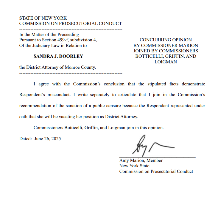 Brennan Somers (@brennan_somers) on Twitter photo #BREAK State panel moves for public censure of Sandra Doorley following ticket tirade controversy, final page also indicates her time as DA is coming to an end <a href="/News_8/">News 8 WROC</a> #ROC #BREAK State panel moves for public censure of Sandra Doorley following ticket tirade controversy, final page also indicates her time as DA is coming to an end <a href="/News_8/">News 8 WROC</a> #ROC