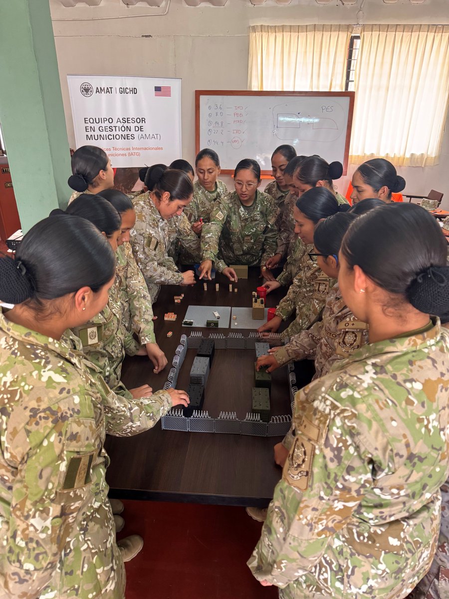 theGICHD's tweet image. In 2024, @theAMATeam ran a Training of Trainers on ammunition management in Peru. 13 instructors were trained (over a third women). Within a month, 5 had trained 83 military personnel. Local capacity, once nurtured, grows fast. More in our Annual Report👇
 gichd.org/training-of-tr…