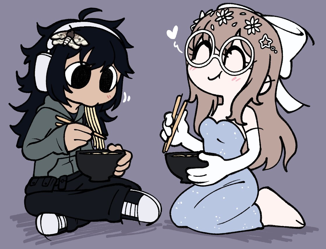 s1lvyan's tweet image. eating noodles together!!!!!!!!! :DD 💚🤍
by @CocotheMunchkin on VGen!!1! <333
#s1lvyanArt