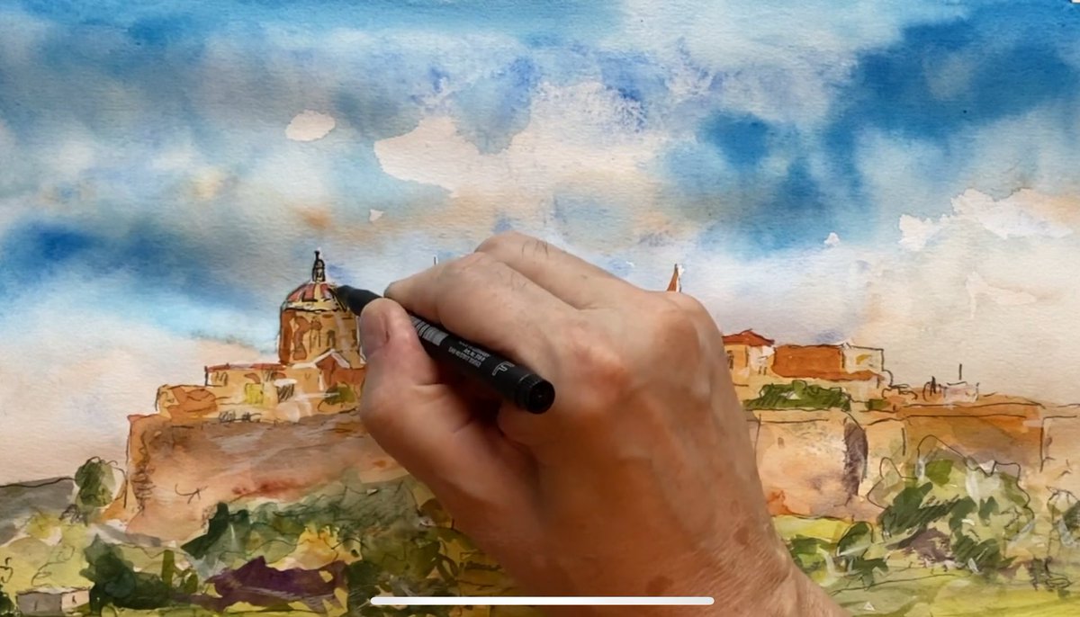 Grabowski_Frank's tweet image. Four years ago, the Ahr Valley was hit by a devastating flood. Inspired by the song "Mdina" from his album "Under The Mediterranean Sky," by @HackettOfficial . I created a watercolor series. The auction brought in 1,650 euros—a drop in the ocean ❤️❤️❤️ youtu.be/W6TUhh6k4ig?si…