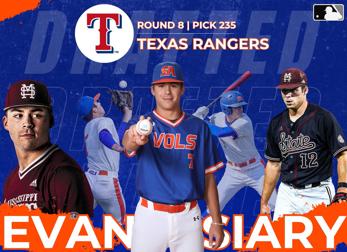 Congratulations to Evan Siary (Class of 2022) for being selected by the Texas Rangers in the 8th Round of the MLB Draft yesterday! #ChooseSA #GoVols