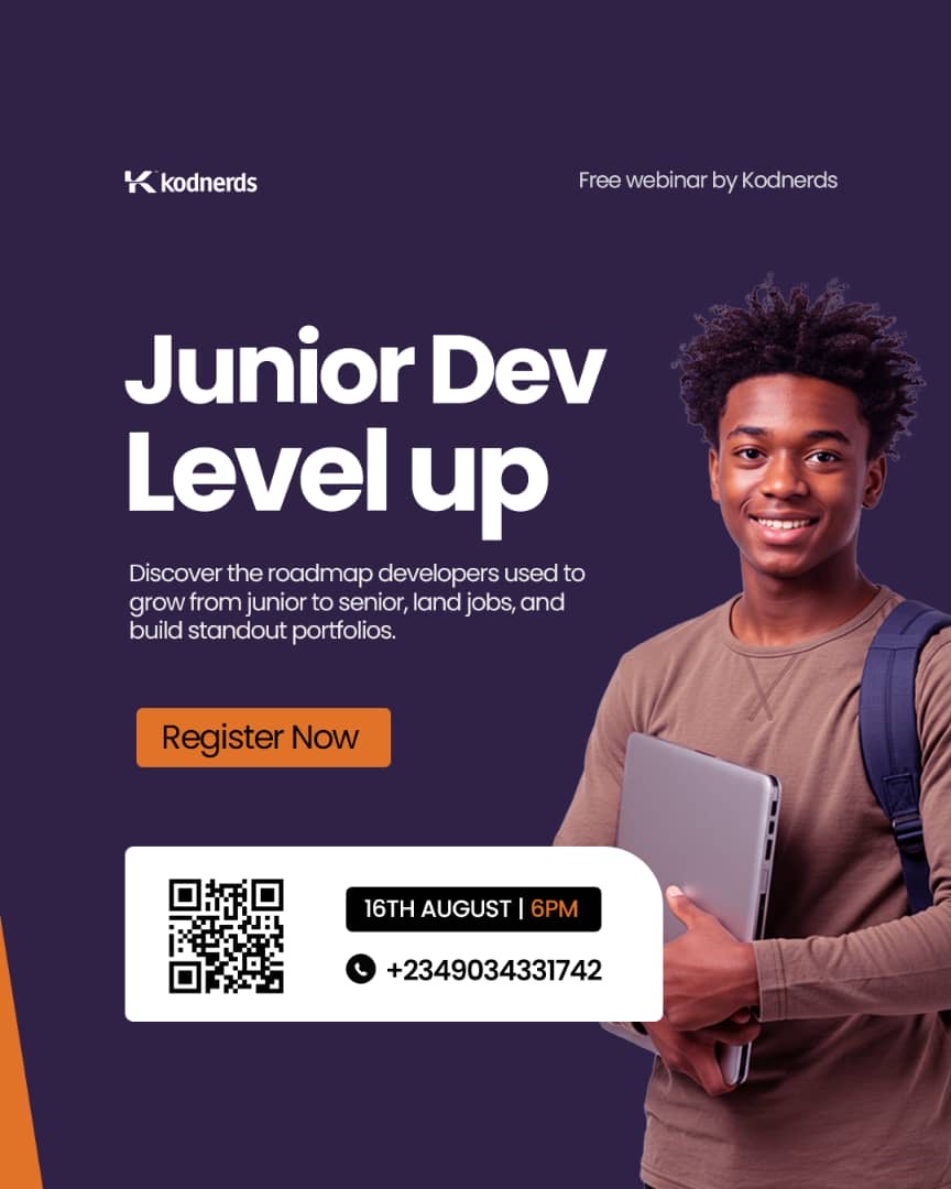 kodnerds's tweet image. Junior Dev Level Up!
Ever wondered how senior engineers actually got there?
Join us on Aug 16 at 6PM for a live webinar where they’ll break down their growth stories, top mistakes, and how you can fast-track your own journey.
 FREE to attend.
lu.ma/epbqniea
#juniordev