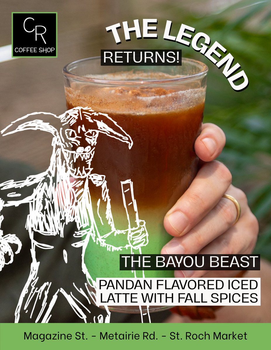 Kpedeaux's tweet image. We got a cease and desist letter from Monster, so we had to change the name of our popular drink this year. It's the same recipe as before. It's now the Bayou Beast.
