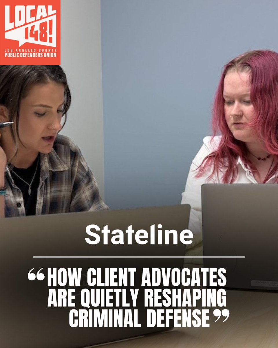 LApubdefunion's tweet image. Client advocates help make rehabilitation and accountability possible. They are transforming public defense–bringing in family, community, and support networks to reduce incarceration and build trust.
stateline.org/2025/06/10/how…