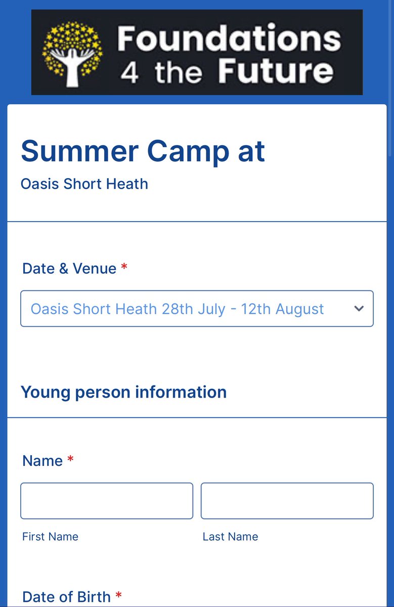 Oasis Summer Camp🤩

Click the link below to sign up🙌

All reposts will be greatly appreciated👊

form.jotform.com/240292242726352

#Foundations4TheFuture #Summer #Camp #Fun #Mentoring