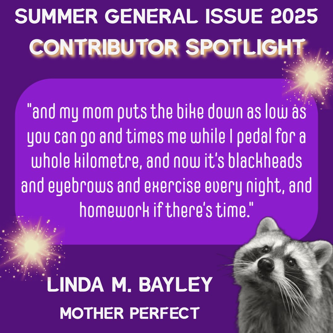 TrashCatLit's tweet image. From our latest issue 🦝
We loved the use of structure in @lmbayley's visceral piece - it adds tension and intensity - and the last few lines are like a gut punch that leaves you reeling.
Read and listen to Linda's story, read by her, here:
trashcatlit.com/mother-perfect/