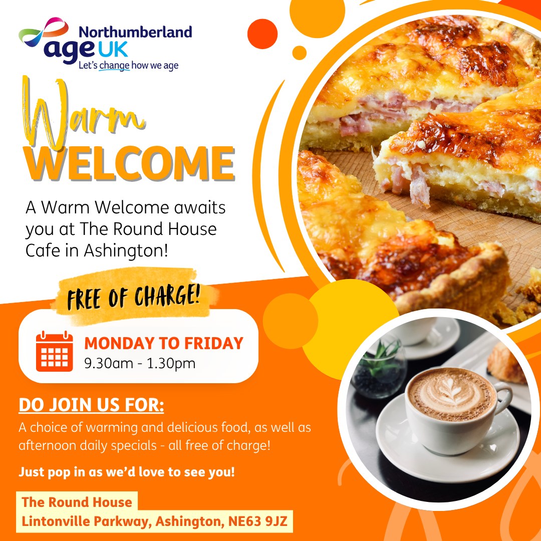 Do remember to join us for a lovely Warm Welcome here at The Round House! We're here every Monday to Friday from 9.30am to 1.30pm for delicious food and afternoon daily specials - all free of charge!

#warmwelcome #warmhub #ashington #northumberland