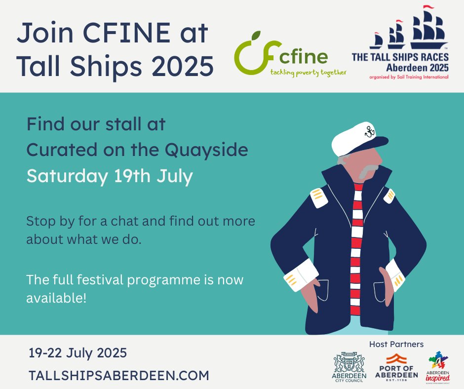 CFINEAberdeen's tweet image. Visit CFINE at the Tall Ship Races this Saturday! (19th) ⛵
CFINE will be at the Tall Ship Races this Saturday! Stop by and say hello at our stall at Curated on the Quayside.
We look forward to seeing you all there!
#TallShipsAberdeen
