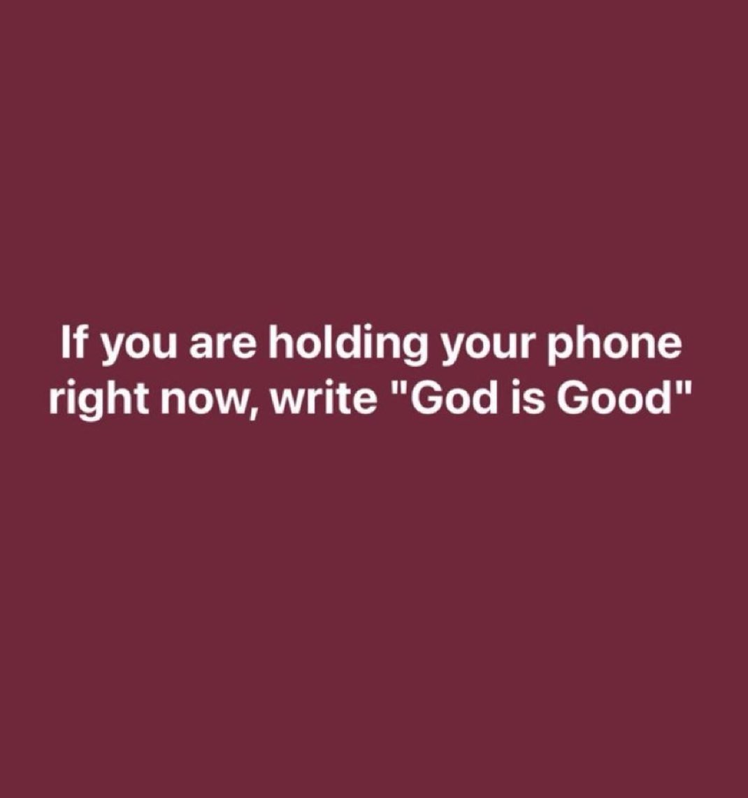 God is Good !!!